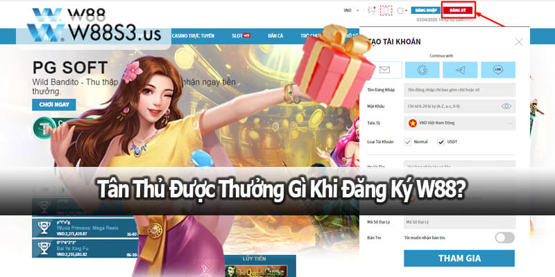 Tân Thủ Được Thưởng Gì Khi Đăng Ký W88?